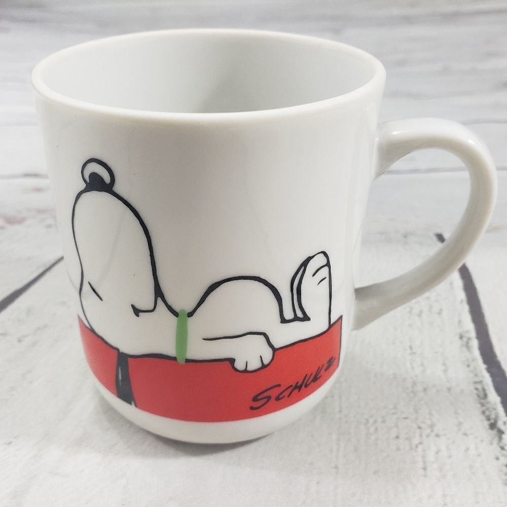 Vintage Mug 1958 Snoopy Coffee Mug Cup I'm Not Worth A Thing Before Coffee Break